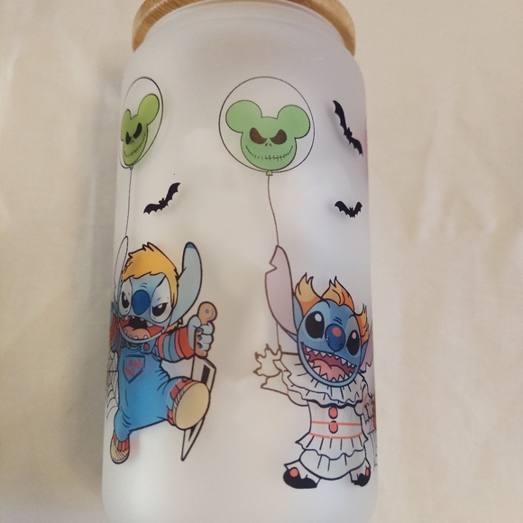 Stitch frosted glass cup - Picture 4 of 5